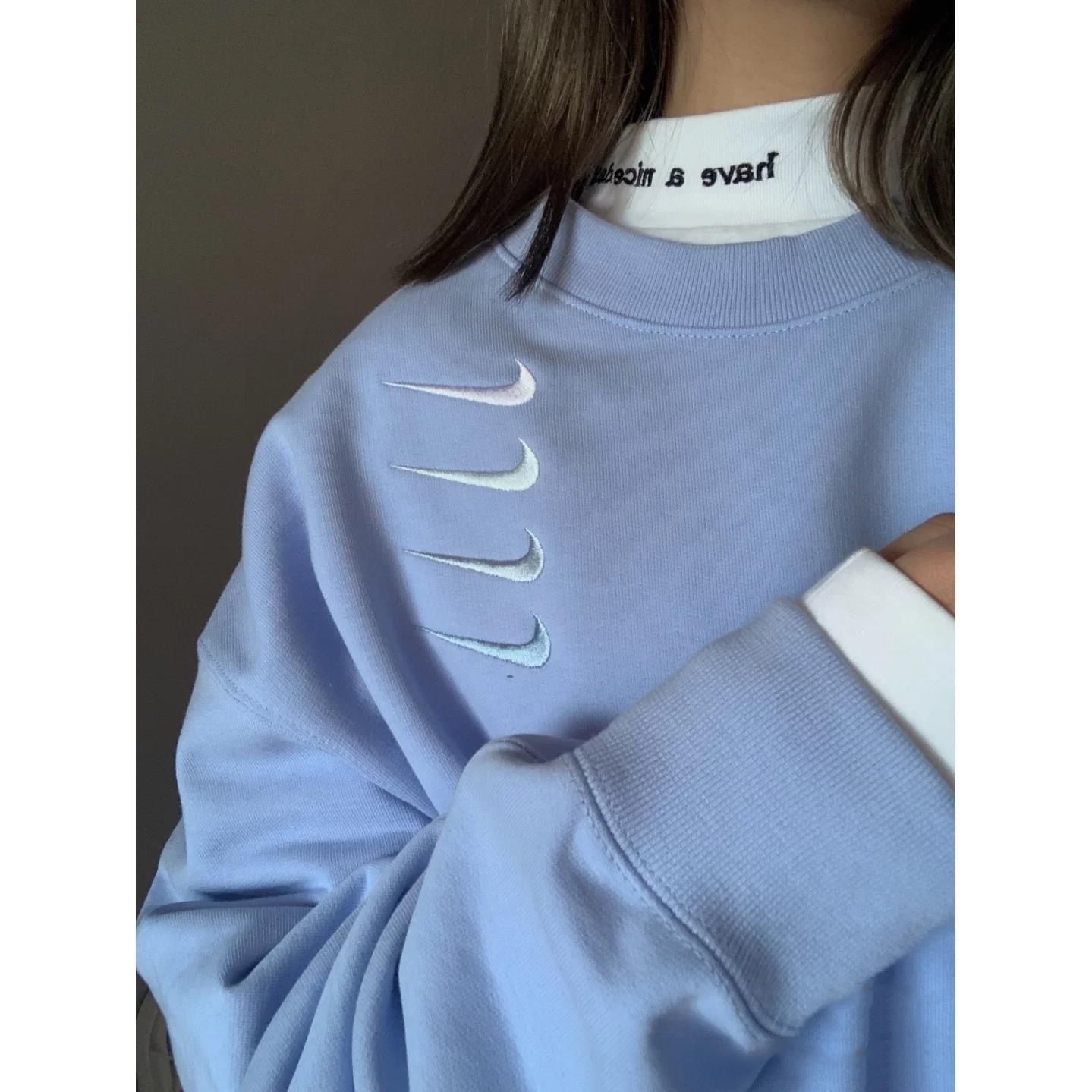 New style Pullover Sweater female hook goddess embroidery Little Red Book recommend spring and autumn ins style students long sleeve top fashion