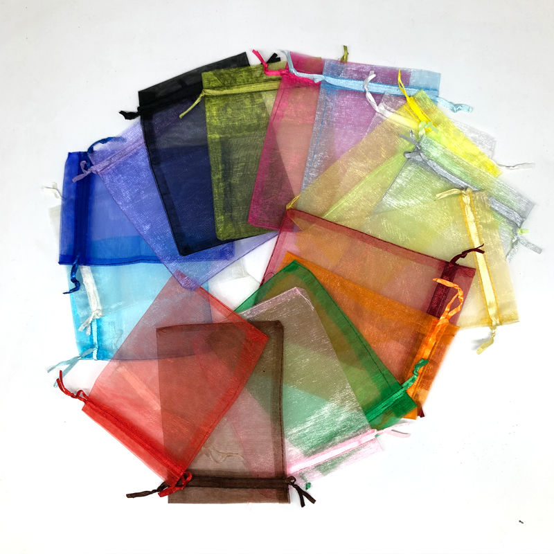 Solid color pearl mesh bag, jewelry packaging bag, wedding candy bag, drawstring gift bag, multiple colors optional bags