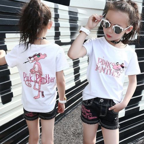 Girls' short sleeve T-shirt 2020 new summer dress Korean children's white top