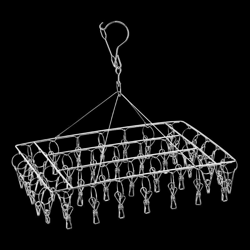 Clothes hanger multi clip household windproof stainless steel clothes hanger multifunctional hanger hook for drying socks