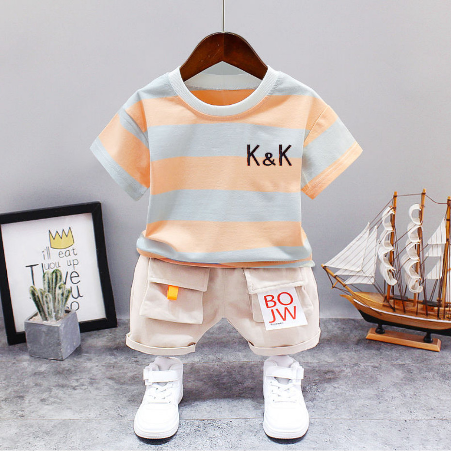 2020 Summer Boys' summer cartoon short sleeve shorts 2-piece suit for 0-5 year old children