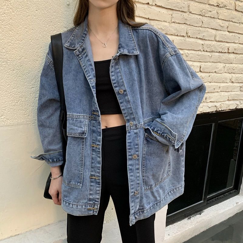 Retro Denim Jacket Women's spring and autumn 2020 new Korean chic loose and versatile student denim jacket fashion