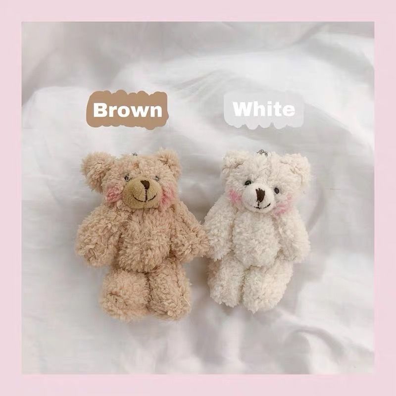 Cartoon girl's heart cute plush doll bear doll bag pendant soft cute accessories key chain ornaments