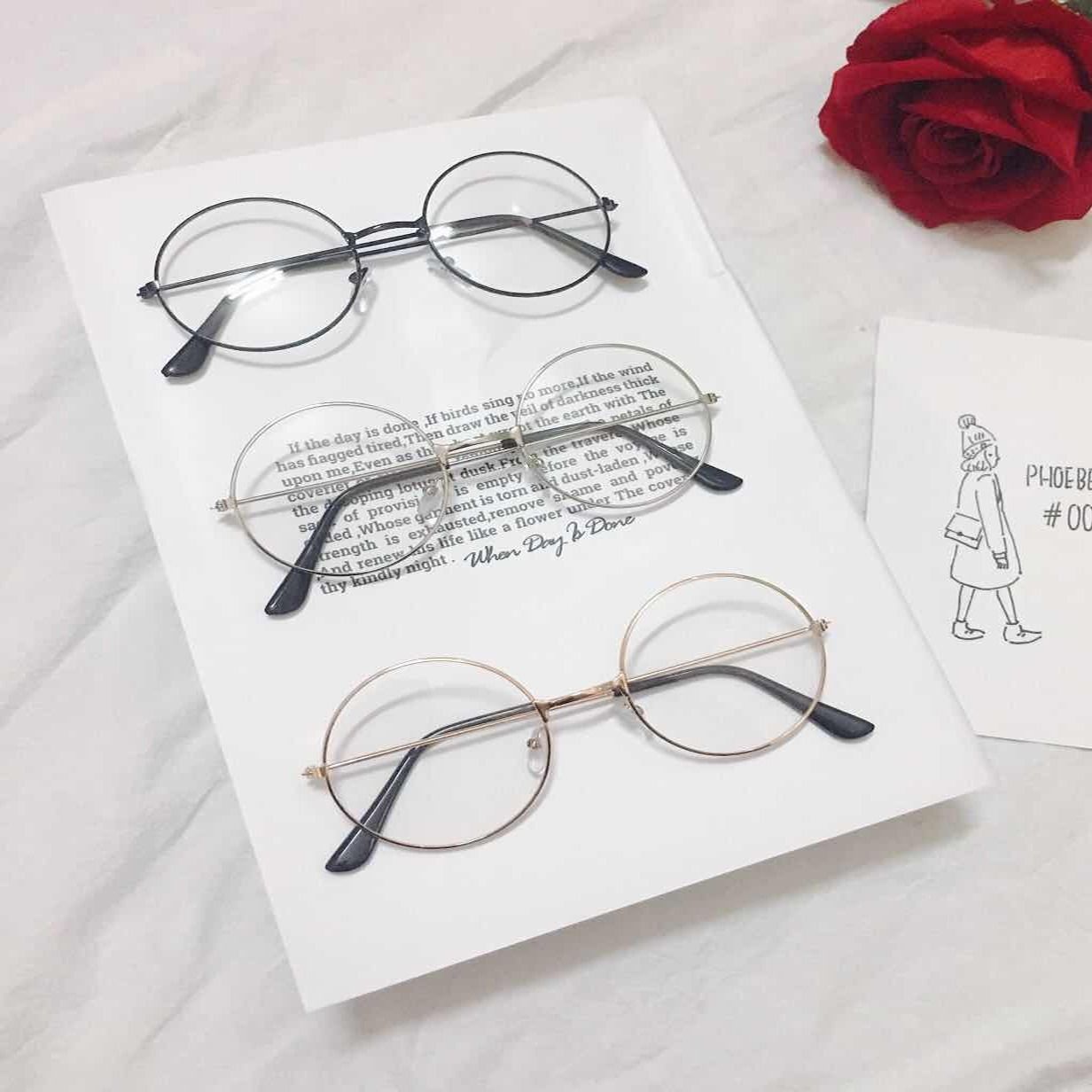 Round Korean version of power mesh red spectacles for myopia female round frame non diopter plain glasses for men