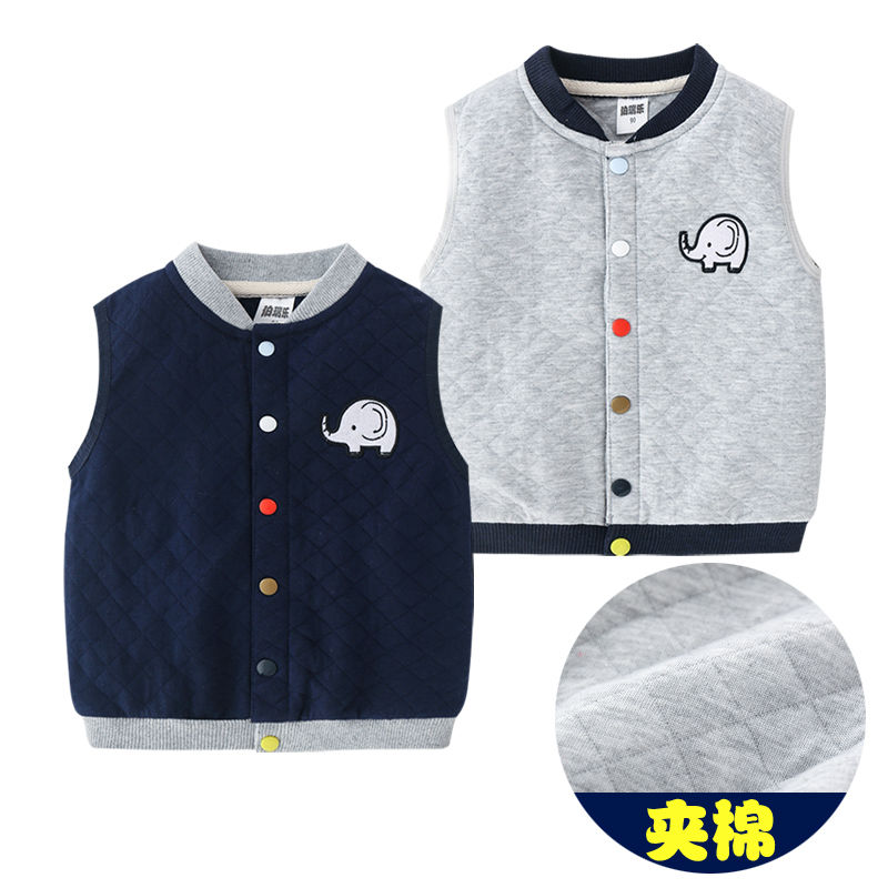 Children's vest with cotton boy's pure cotton thickened vest spring and autumn winter wear baby's warm Jacket Vest