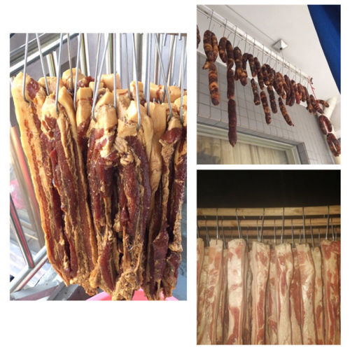 Hanging bacon hook pointed sausage s hook multi functional hook roast duck pork hook household s type stainless steel meat hook