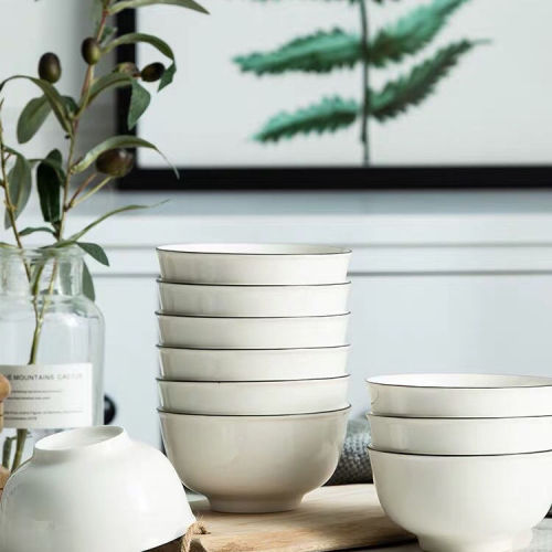 Nordic simple ceramic eating bowl personalized household creative square bowl set Japanese tableware rice bowl single