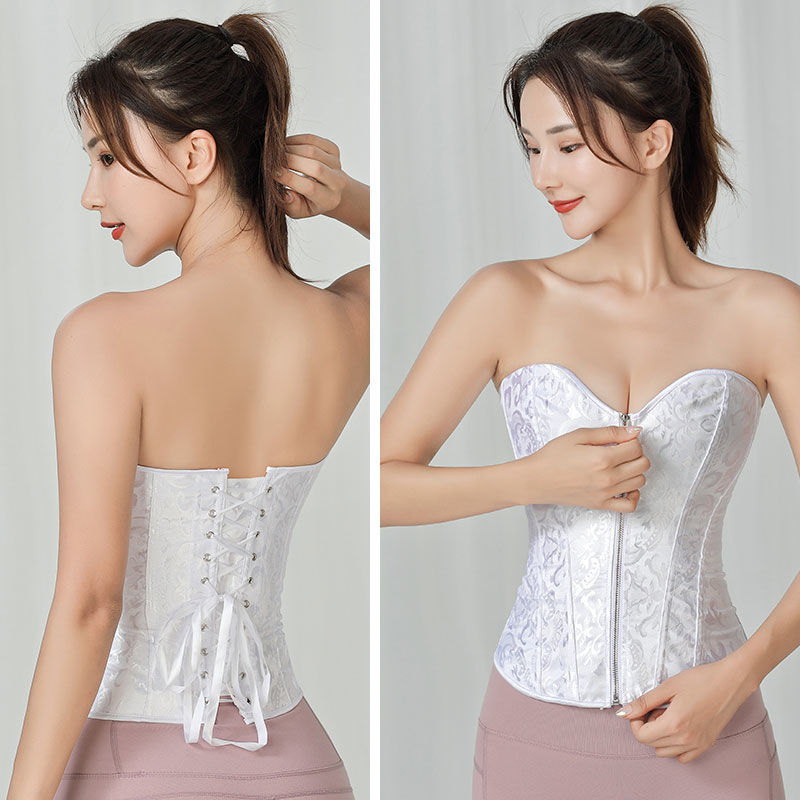 Strapless Strapless slimming bodysuit abdominal slimming corset dress postpartum belt gathered chest lifting wedding dress