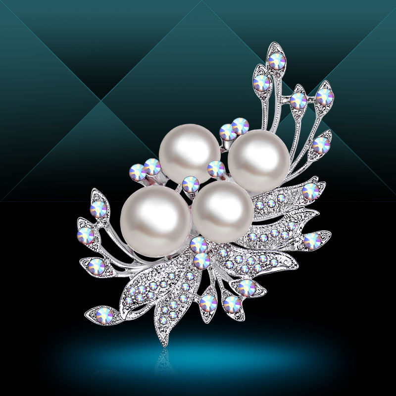 Korean Fashion Brooch one word pin female silk scarf buckle small water diamond brooch brooch pin pin collar pin badge