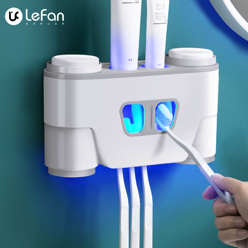 Toothbrush shelf no hole gargle toothbrush cup wall mounted toilet wall mounted electric dental cylinder set