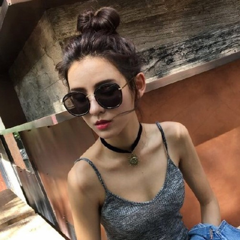 Sunglasses girl trend 2018 Korean gm.net star same model 2019 glasses personality long face round face Sunglasses
