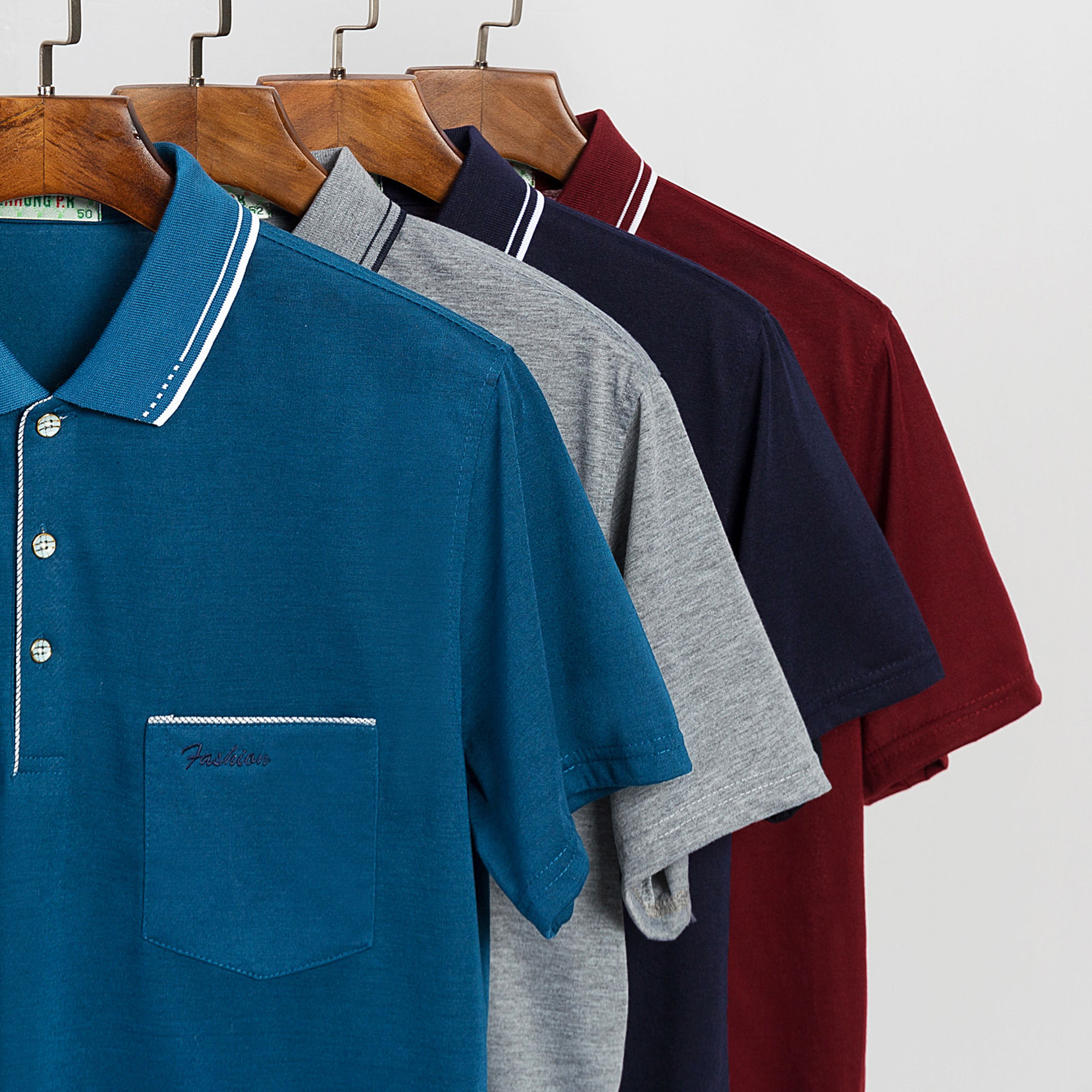 Summer dad's new T-shirt short sleeve middle-aged men's casual ice silk thin business large lapel polo