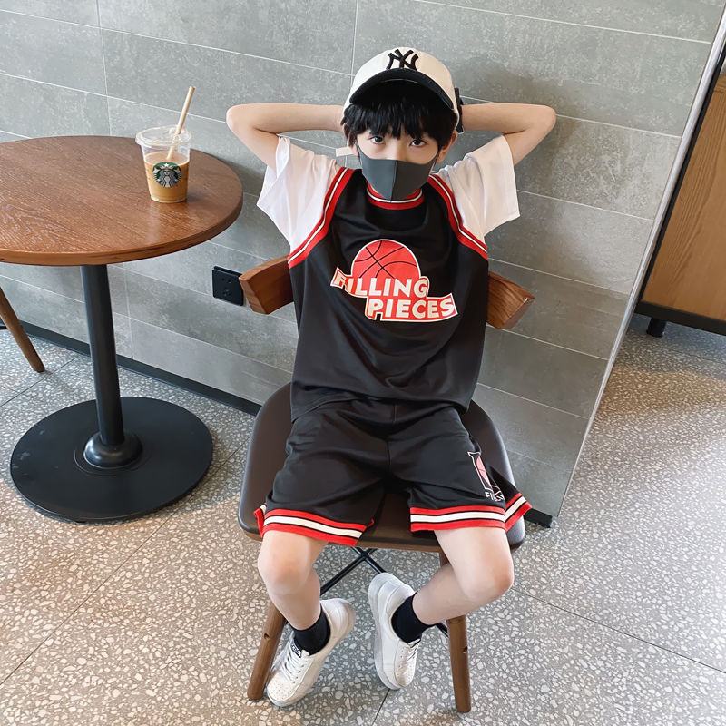 Boys' summer suit children's quick dry sports short sleeve boys' summer fashion basketball vest 2020 NEW