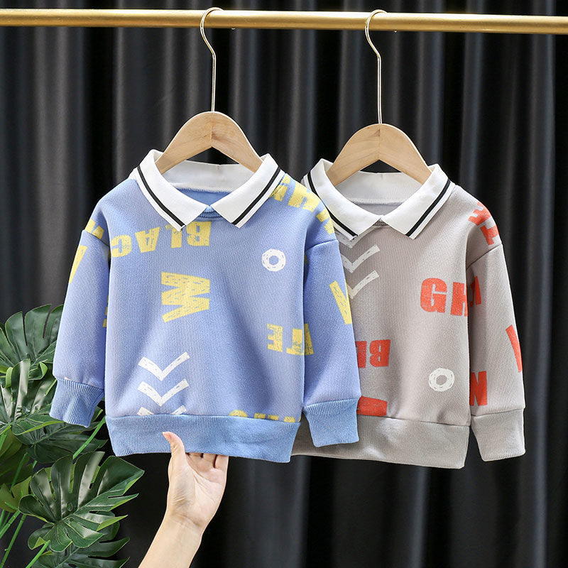 Boys and girls Plush sweater 2020 new children's autumn and winter clothes baby high collar warm top baby boom