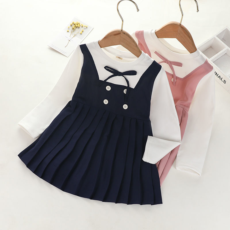 Girls' dress spring and autumn 2020 new children's pleated skirt princess skirt