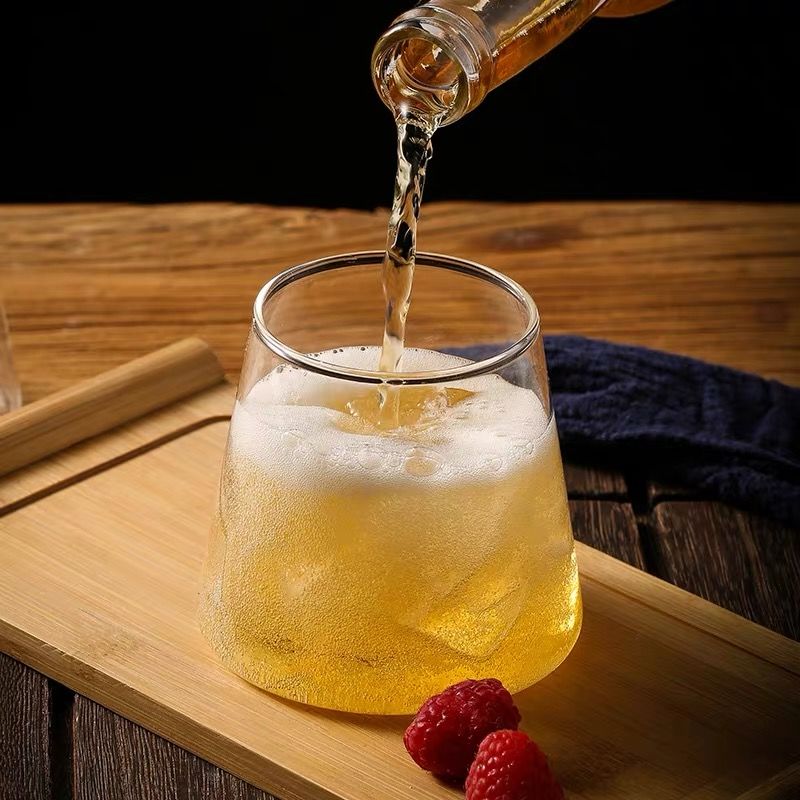 Japanese Fuji Mountain glass whisky glass beer glass crystal juice glass household heat resistant and high temperature dessert cup