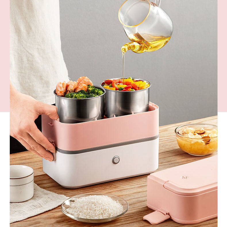 Portable heating lunch box double layer plug in electric rice heat preservation net
