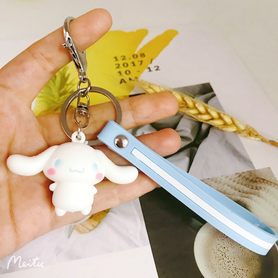 Creative cartoon couple geometry animal key chain pendant cute dinosaur panda car bag decoration small gift