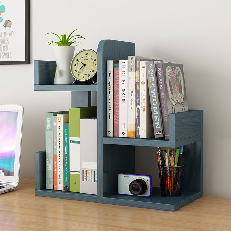 Creative small bookshelf desktop, office, home desk shelf, student simple bookcase, multi-layer large space storage shelf