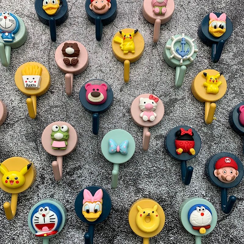DIY cute cartoon hook strong viscose creative bathroom bathroom kitchen dormitories hole free no trace sticky hook