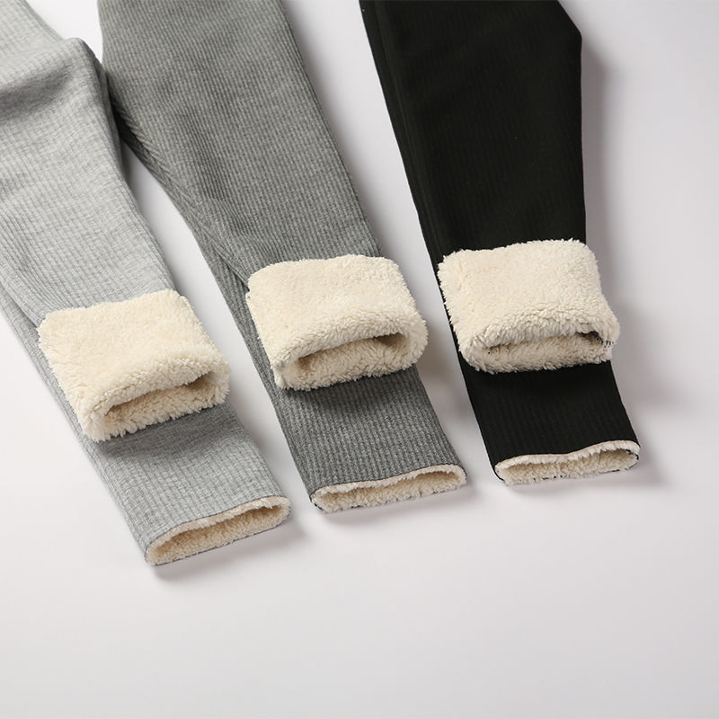 New style cashmere girl's Leggings with cashmere thickened baby's Korean leopard print warm pants
