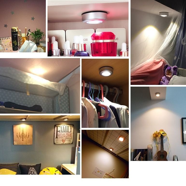 Small night light student dormitory bedroom bedside lamp not plugged in reading and writing LED lamp bedroom closet lighting