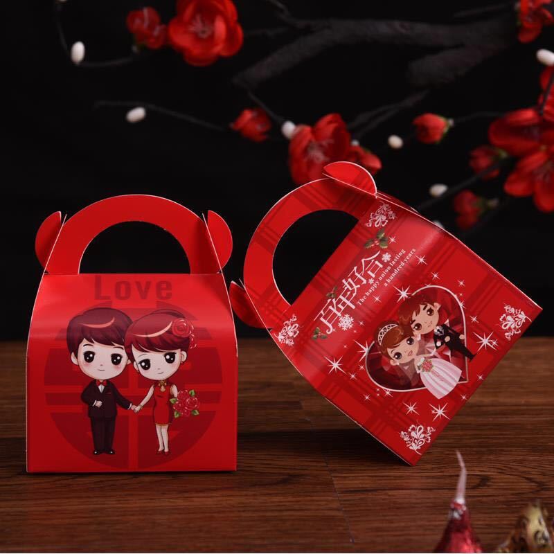 Wedding candy box handbag type candy packaging gift box small box carton wedding supplies