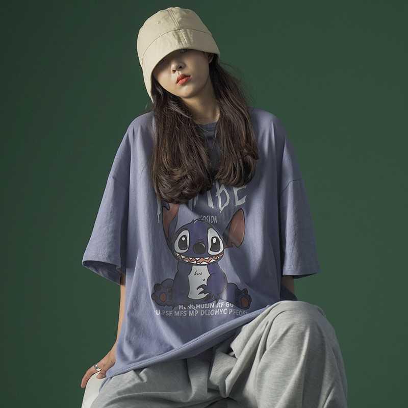 Cotton short sleeve t-shirt female student Korean loose casual T-shirt summer new cartoon goes with fashion