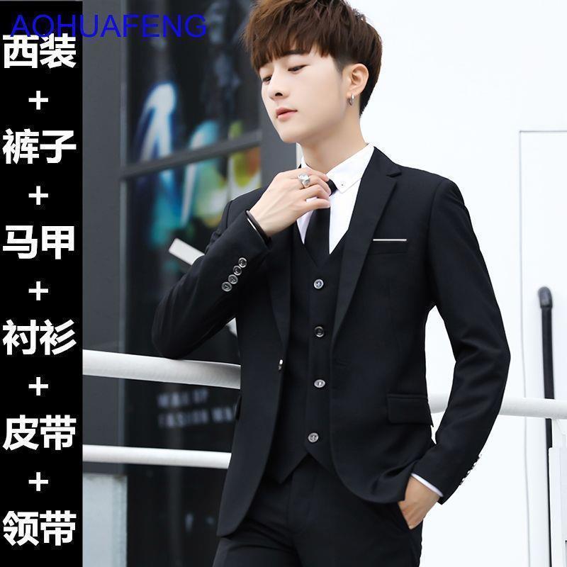 Men's suit Korean best man dress youth student slim wedding dress casual black professional dress