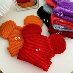 Korean version of cute three-dimensional wool hat with big ears