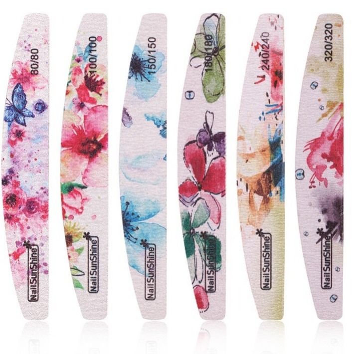 Manicure tools nail rubbing strip polishing printing double side nail file thick and thin sponge rubbing strip
