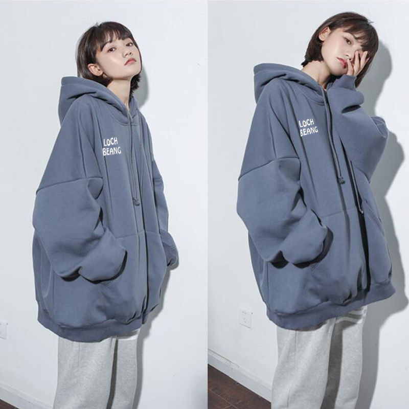 Cashmere sweater women's Korean classic vintage autumn and winter loose fashion student hooded ins coat thickened fashion