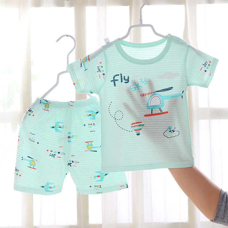 2020 new cotton children's short sleeve set summer children's two piece set for boys and girls
