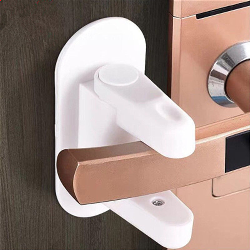 Children's door handle safety lock toilet protection fixed lock baby bedroom door anti theft anti open door push window buckle