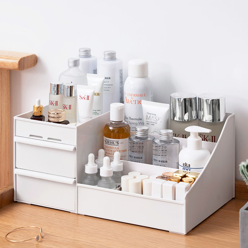 Drawer type cosmetic storage box portable large dormitory cosmetic box skin care desktop dresser plastic large capacity