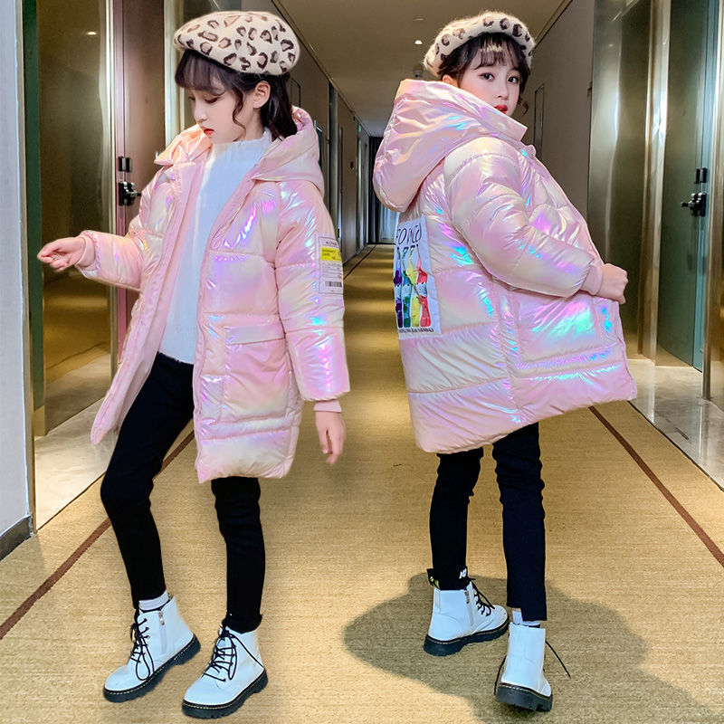 Girl's Parka cotton padded jacket with foreign style, middle and old children's colorful cotton padded jacket for 4-5-6-8-year-old children's autumn and winter coat cotton padded jacket 9