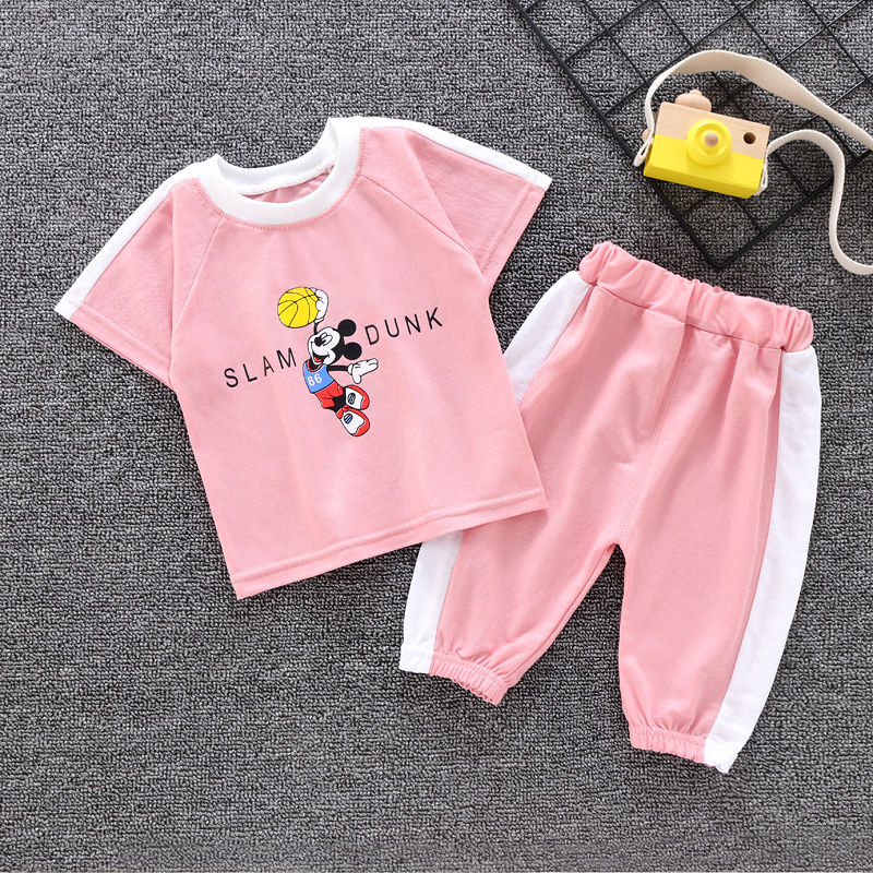 Boys' and girls' suits children's short sleeve summer clothes baby clothes
