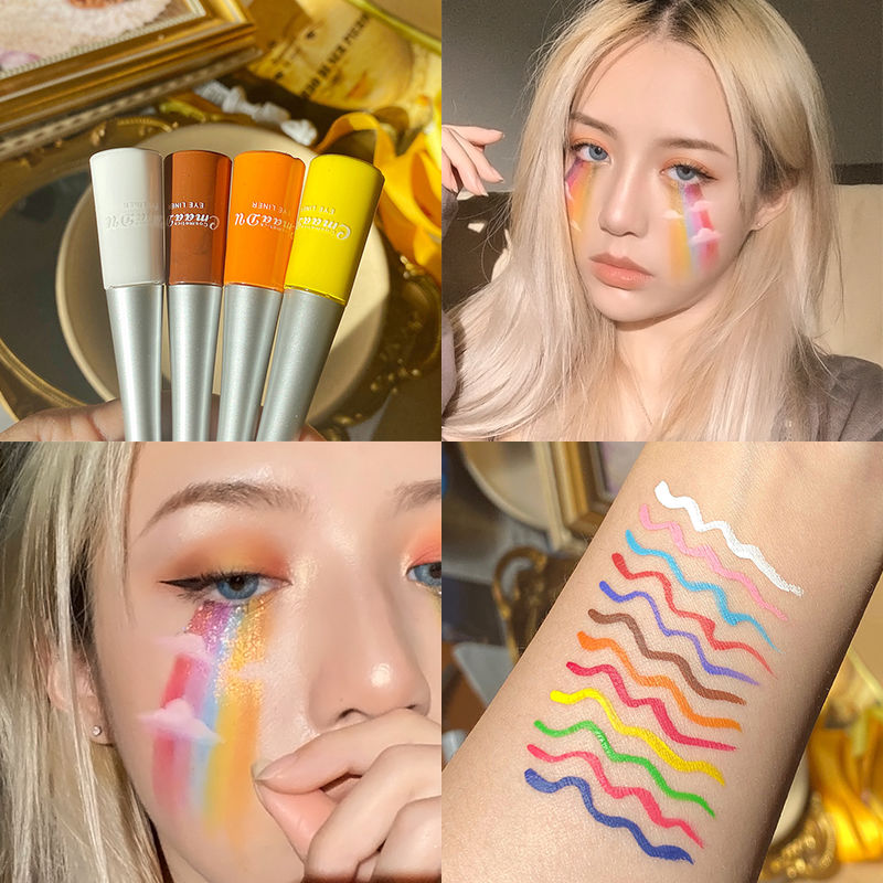 Cosplay color Eyeliner fine eyeliner, European and American makeup, stage makeup, waterproof, non staining, student performance cos