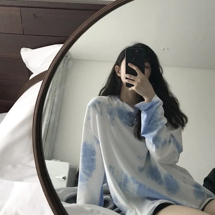 Summer autumn 2020 new tie dyed foreign style long sleeve T-shirt women's Korean loose student top ins thin autumn wear