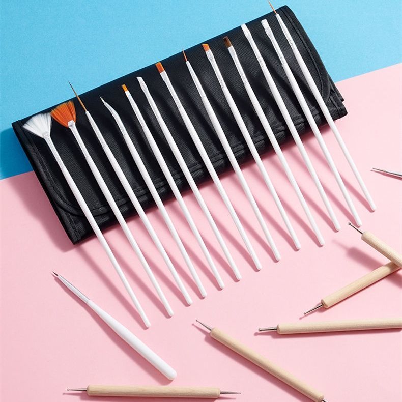 Manicure pen set tool pull pen phototherapy point drill pen engraving halo dye pen color drawing brush flower pen tool set
