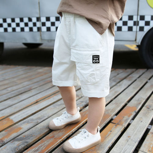 Boys' shorts summer wear thin children's pure cotton summer 12-year-old children's outer pants sports pants