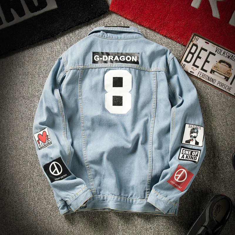 [same style of Quan Zhilong] 2019 new Japanese denim jacket of gangchai