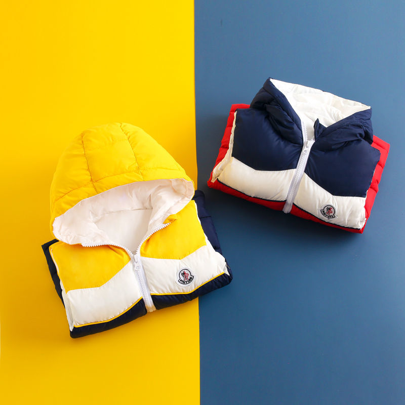 Foreign style autumn and winter clothes children's Vest Boys and girls babies wear thickened down cotton vest with hooded shoulder
