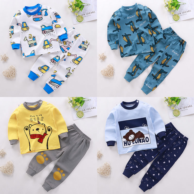 Children's underwear set baby autumn clothes autumn pants pure cotton baby clothes spring and autumn boys and girls autumn two piece set