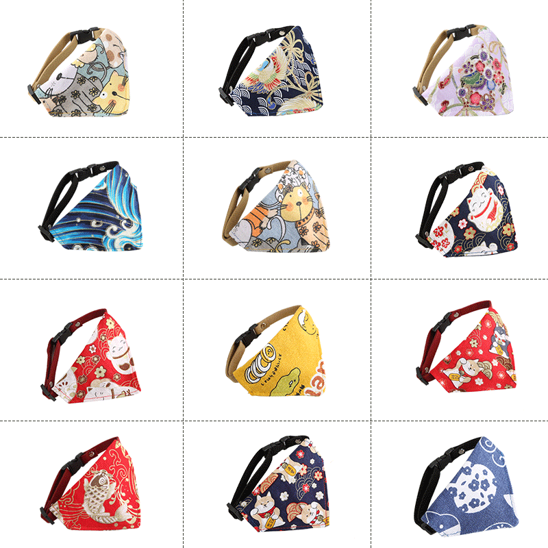 Cat collar cat bell cat scarf cat scarf salivary towel kitten dog and wind triangle scarf cat accessories