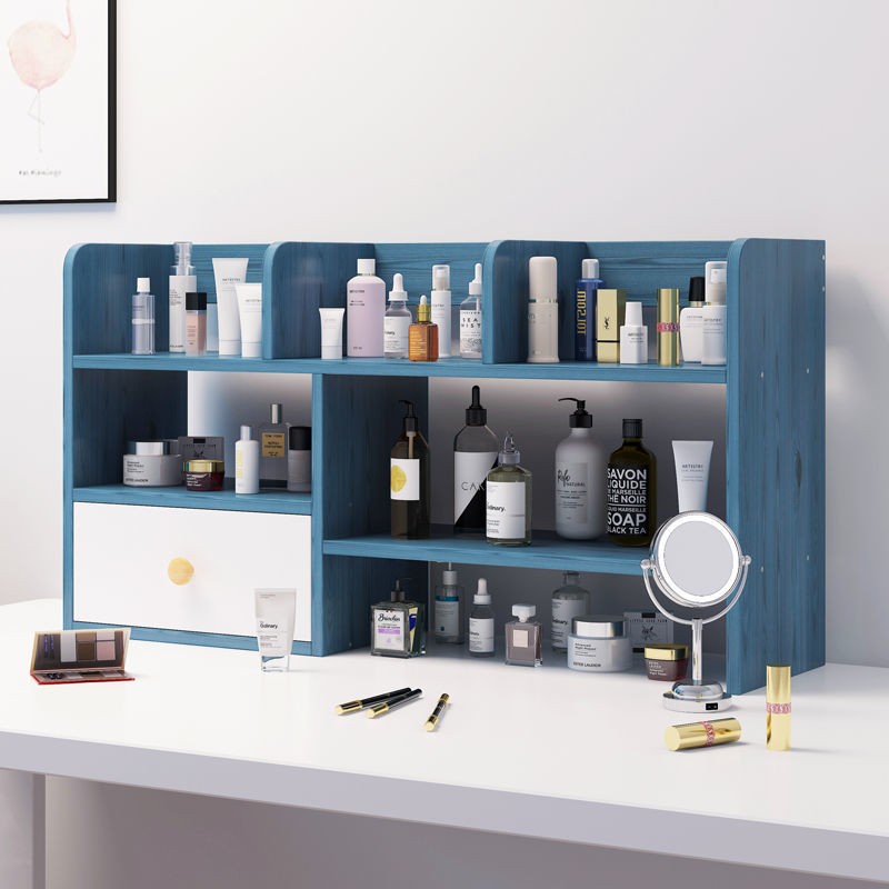 Dormitory artifact desktop cosmetic storage box multi function desk storage rack storage rack ins simple small bookshelf