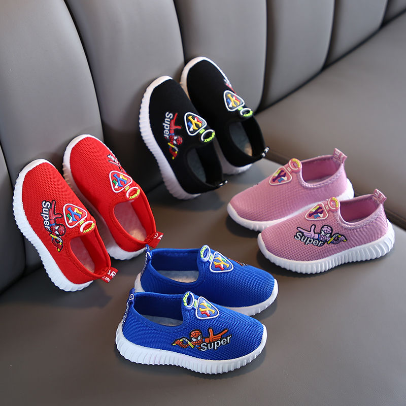 Spring and autumn spider man's one foot net cloth sports shoes leisure shoes running shoes baby shoes boys and girls children's shoes single shoes