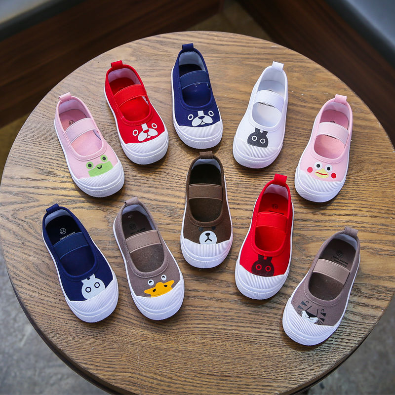 Hanni bear children's shoes children's canvas shoes kindergarten indoor shoes baby soft soled boys and girls schoolyard small white shoes students