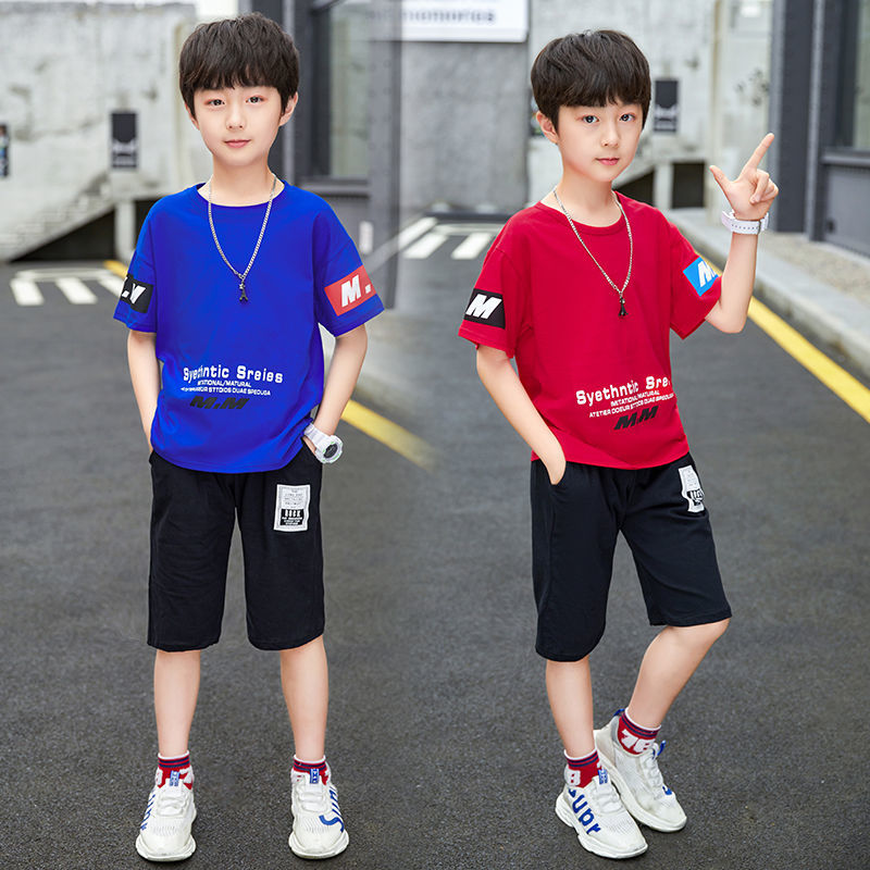 Children's boys' summer suit 2020 new kids' summer Korean style short sleeve set