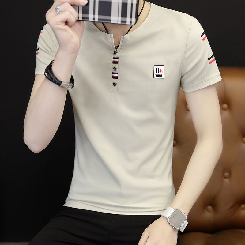 Summer 2020 new short sleeve t-shirt men's Korean fashion men's clothes polo shirt student's half sleeve clothes
